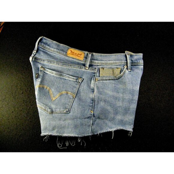 LEVIS 512 CUTOFF JEAN SHORTS Womans 10M Blue Denim Stretch Daisy Duke Cut Off - Picture 3 of 10